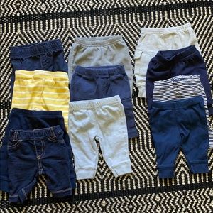 Lot of 11 newborn baby boy pants